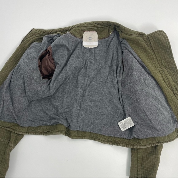 Anthropologie Quilted Riding Jacket M Hei Hei Olive Lined Equestrian Old Money - Picture 12 of 12